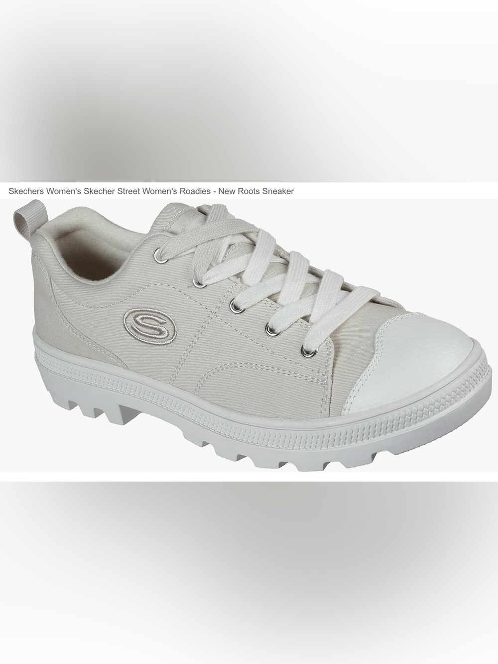 ***Skechers ***Women's Roadies Cream / White Canvas Sneakers